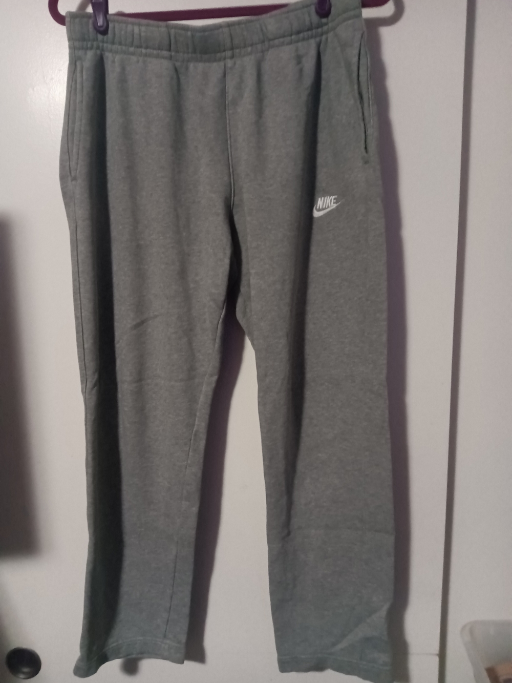 Nike Gray Men's Sweatpants with White Swoosh
